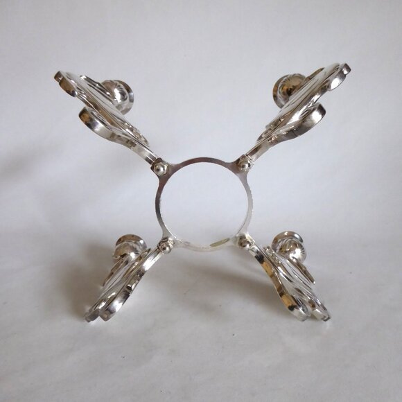 VINTAGE SILVER SWAN CANDLESTICK FLOWER HOLDER VASE CENTERPIECE BOWL - Picture 13 of 16